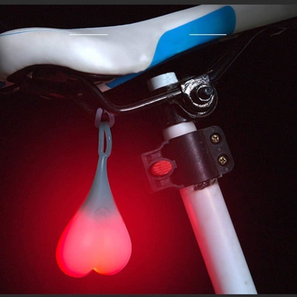 (Rød)Hjerteformet lys silikonkuler Sykkel Sykkel Baklykt LED