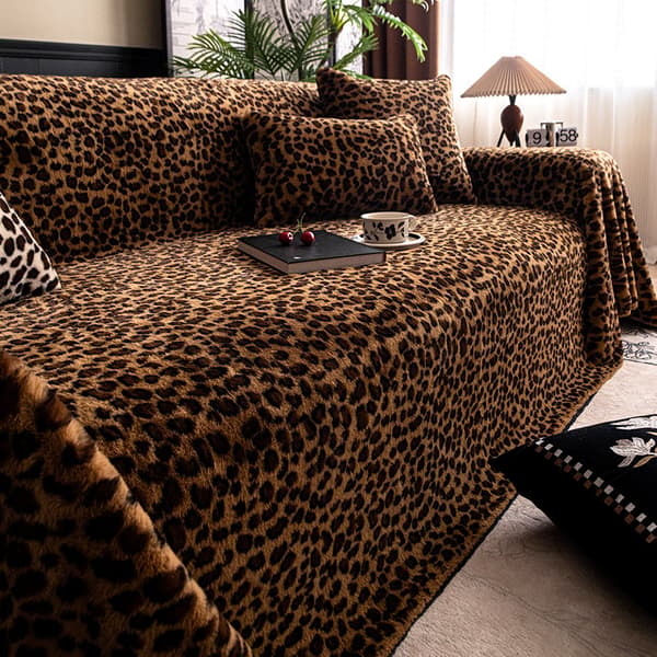Vinter-sofateppe varmt plysj-sofaovertrekk vaskbart støvtett sofateppe beskytter sofa katt (180x130cm, kaffe)