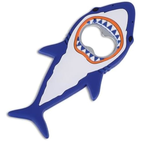 12,5x6cm Hajflasköppnare, Magnetisk Ölflasköppnare för Kylskåp, Silikon Rostfritt Stål Ölflasköppnare