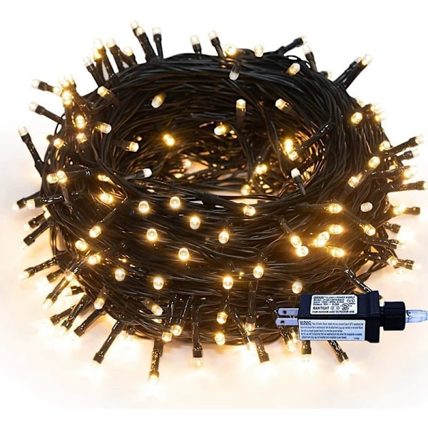 (300 LED-er Varmt Hvit) 33M LED-lyslenke med Timer for Jul, Tre, Hage, Fester, Bryllup, Bursdag, Nyttår
