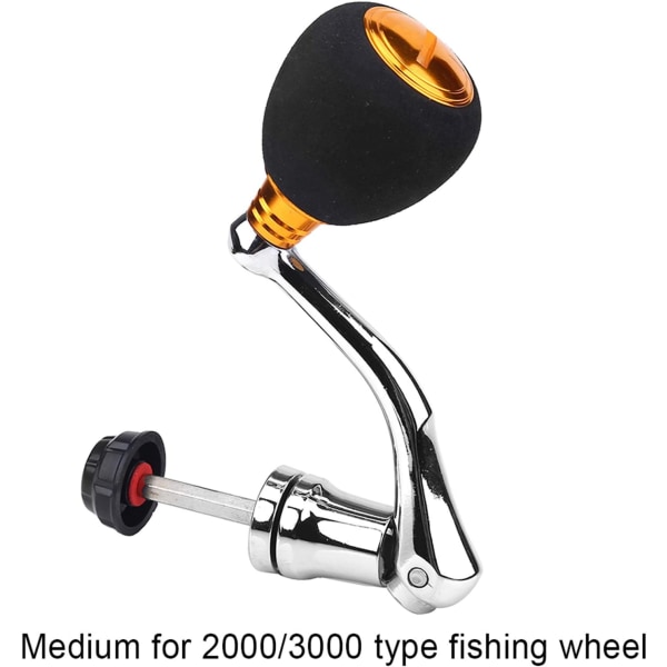[2000 3000-M-Gold]Udskiftningshåndtag til fiskehjul, metal svingarm, metal rocker fiskehjul med A