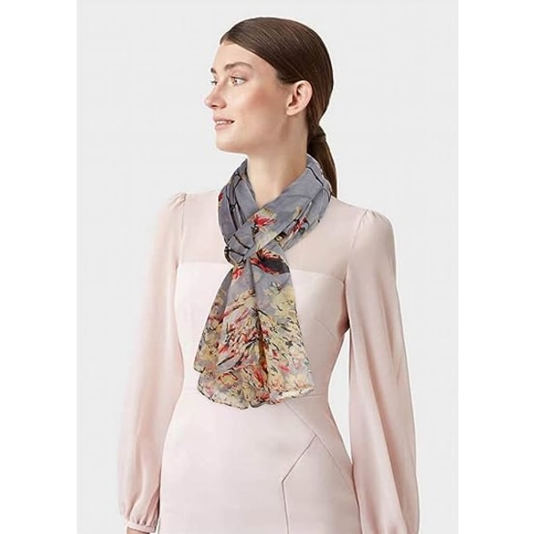 Dametørklæder Blomstertørklæder i bomuld med fugletryk