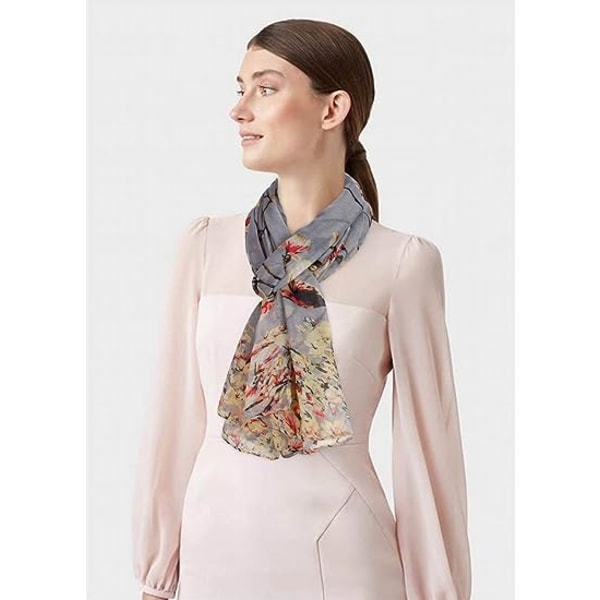 Women's Scarves Floral Bird Print Cotton Lightweight Scarves