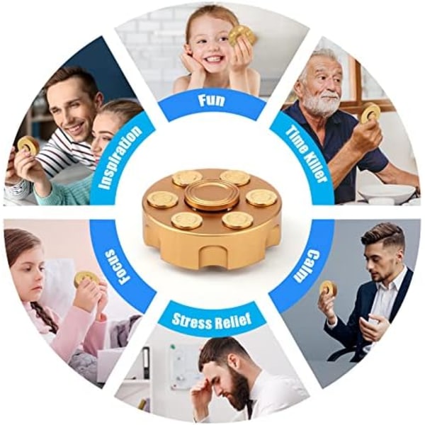Metallisk Fidget Spinner Leksak, Cool Legering Hand Finger Spinner Kub Leksak, Stressavlastning Sensorisk Snurrande Anti-Ångest Skrivbords EDC