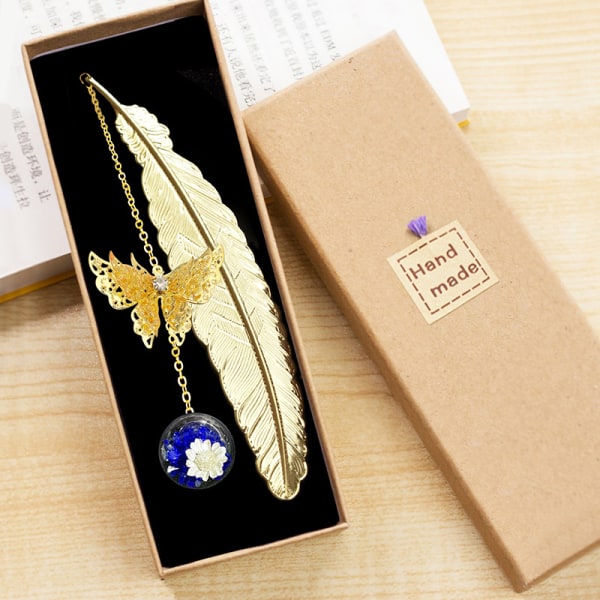 Christmas Gift for Women - Metal Bookmark Feather Accessory Readi