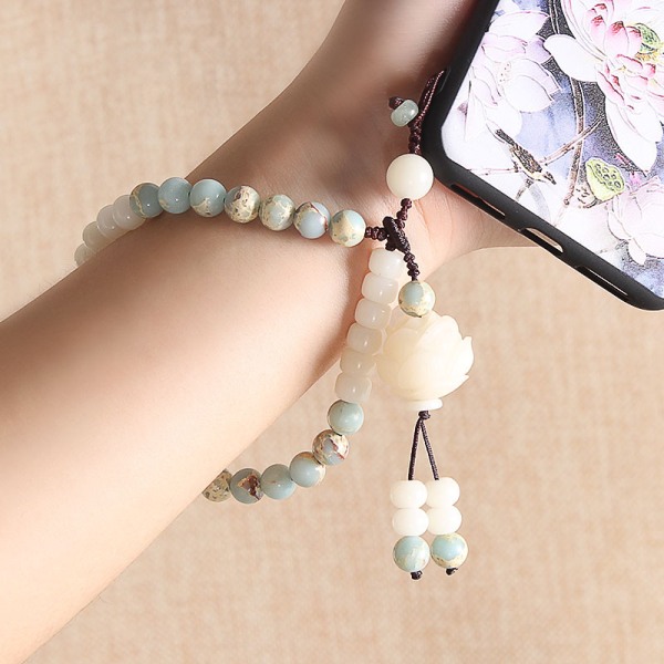 12 cm mobiltelefonsnor med stropp-telefon håndleddsnøre med perler
