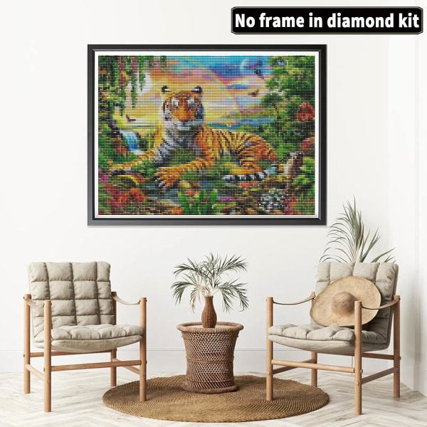 (30x40cm) 5D Diamantmaleri Tiger 20