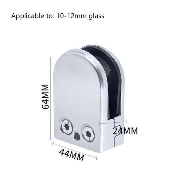 8 STK Glasklemme 10-12mm Glasholder Glasklemme 304 Rustfrit Stål Justerbar Glasbeslag til B