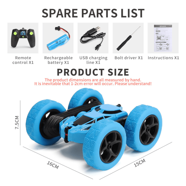 Blue Dream Bleu Ohjattava auto, 2in1 RC Auto 4WD & Crawl