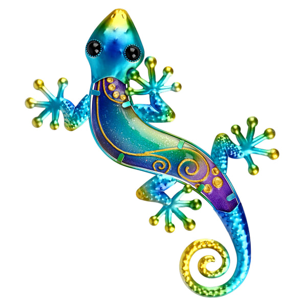 Blue Dream Gecko i metal 19 * 1,5 * 38,5 cm (bleu), lézard de