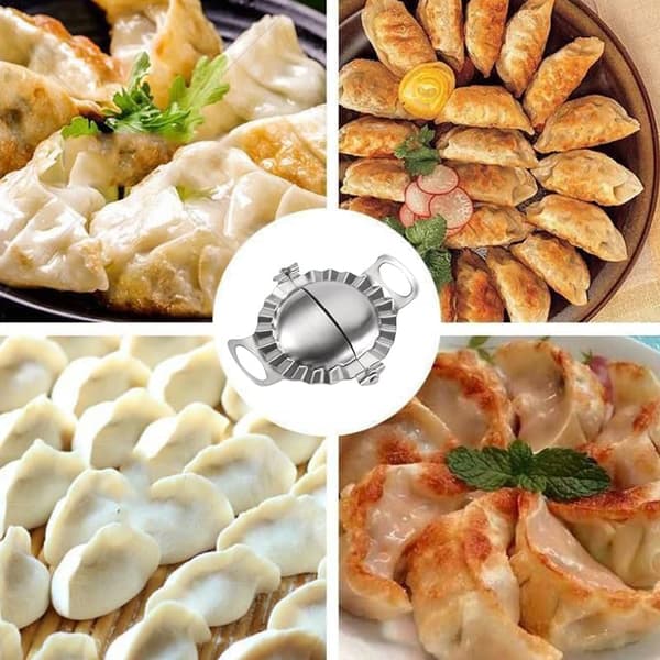 2-pak Dumpling Maker - Dumplingindpakningsmaskine i rustfrit stål - Dejskærer Dumplingform til Dumpling Ravioli