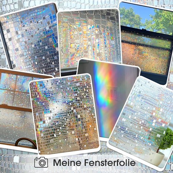 45 x 200 cm ogenomskinlig fönsterfilm, frostat glas, regnbåge, självhäftande