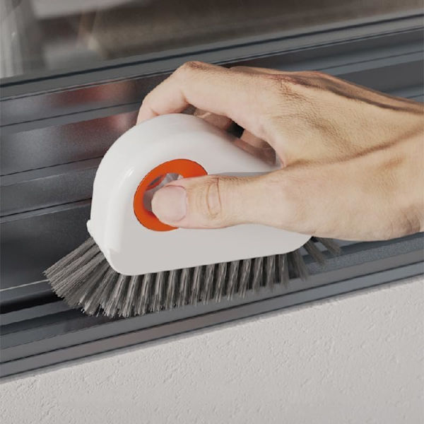2-pakkaus 2-in-1-urapuhdistusharja Monikäyttöinen harjas- ja piilotettu kaavinpuhdistusharja Sui Grey + Orange