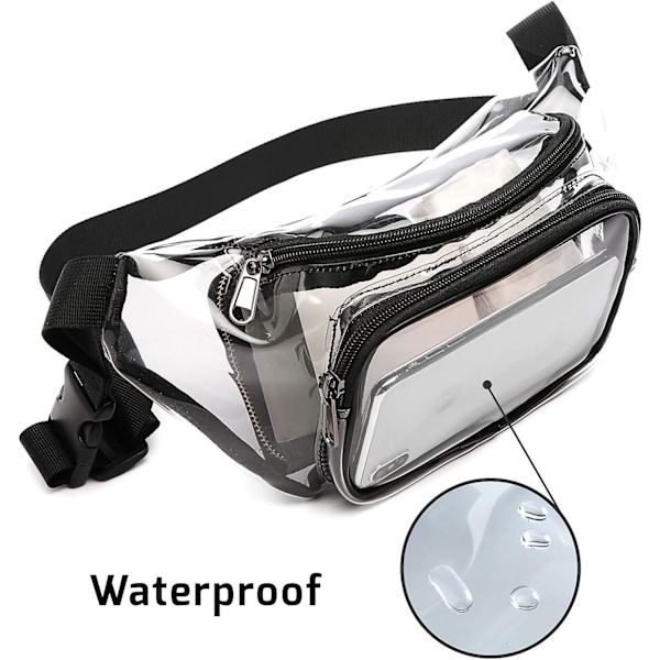 Fanny Packit naisille ja miehille, läpinäkyvä vedenpitävä Fanny Pack Cute