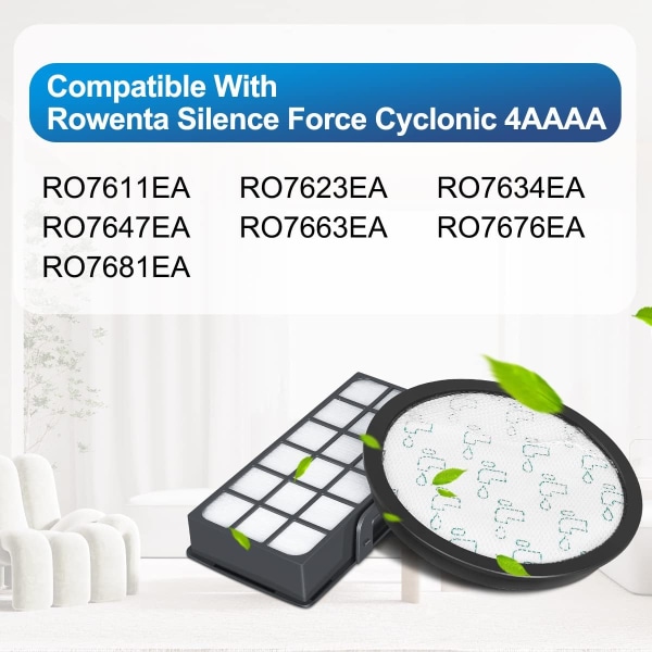 Pakke med 2 HEPA-filtre for Rowenta Silence Force Cyclonic 4AAAA RO7647EA RO7663EA RO7676EA RO7681EA
