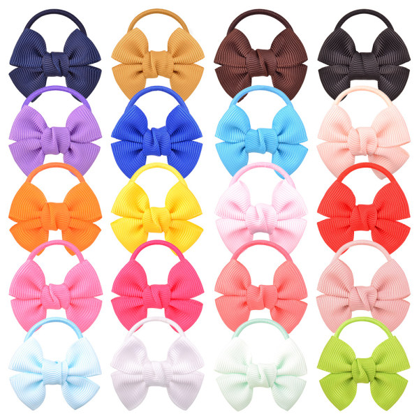 20 st Baby Girls Hår Bågar Hår Band Små Hår Spännen Grosgrain Band Hår Band Ponytail Hållare