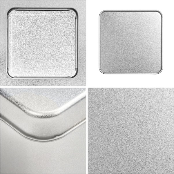 (Pakke med 10) - L9 x B9 x H5,7 cm - Tom bærbar firkantet kosmetikkbeholder i metall - Tomt lysglass, lite tomt glass, overlevelsessett