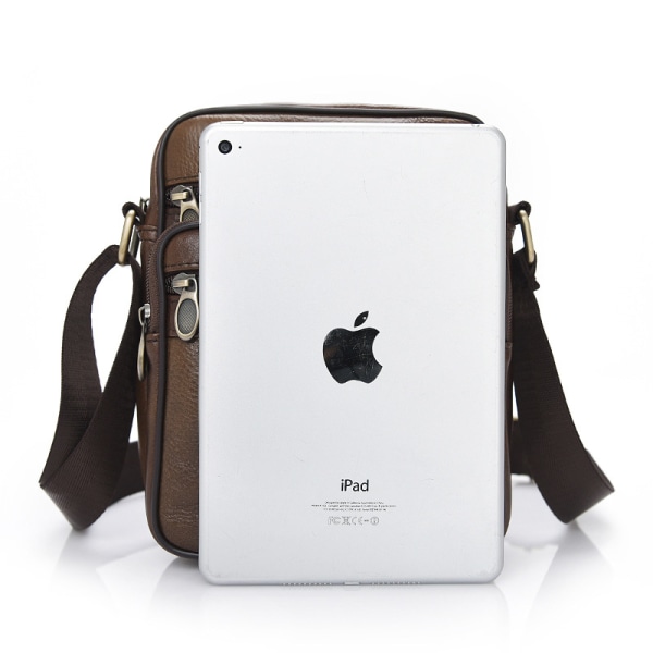 Herre läder crossbody väska herr axelväska casual crossb