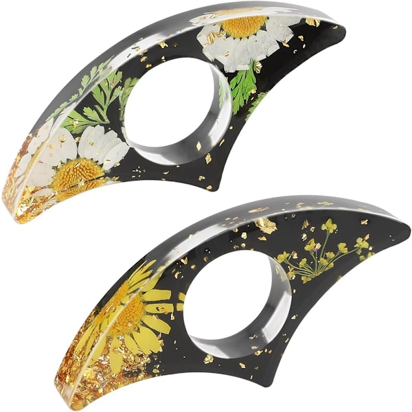 Blombokhållare, 2 stycken Handgjorda Tumbokhållare i Resin Lästillbehör Ring Boköppnare Blombokmarkör