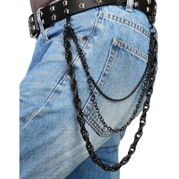 Jeanskedjor för Män Hip-hop Emo Biker Coola Kedjor Bälte Unisex Punk Kedjor för Byxor