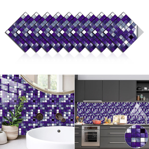 10 kpl Violetti Laatta Tarrat 10 x 10 cm Tyylit