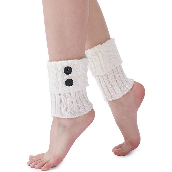 Dame Strikkede Bootsokker Strikkede Bootskaft Korte Heklede Beinstøtter Mittens Strikkede Beinstøtter