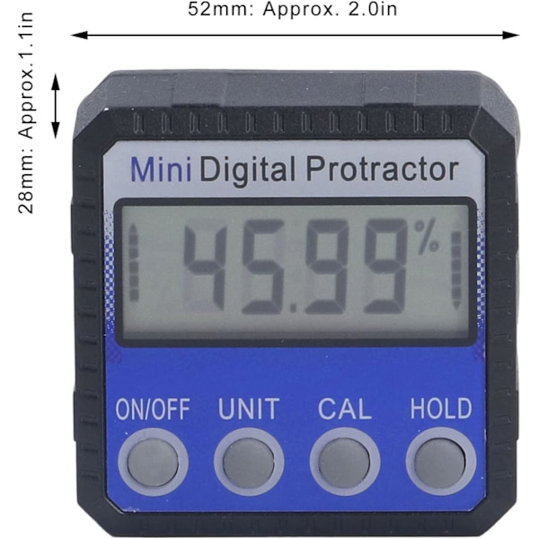 Sterk magnetisk adsorpsjonsdesign, multivinkel vippemåling, med display, 4 enhetsmoduser 2 målinger