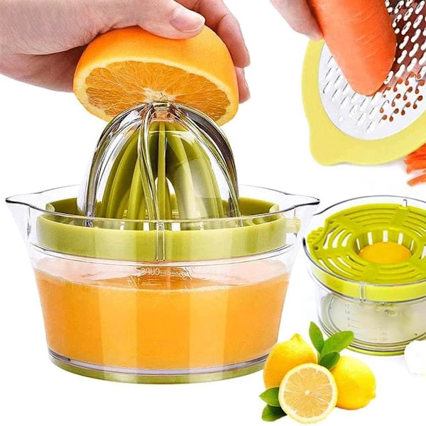 4-i-1 Manuel Citruspresser Citron/Appelsin/Citronpresser Manuel Citruspresser Manuel Citruspresser Æggeblomme- og Hvide Separator Manuel Grøntsagsrivejern C
