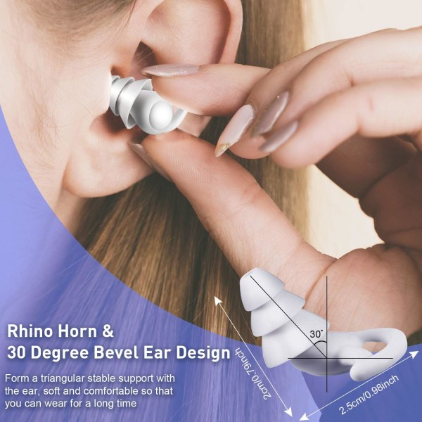 Bløde søvn ørepropper Genanvendelige støjreducerende silikone ørepropper Th