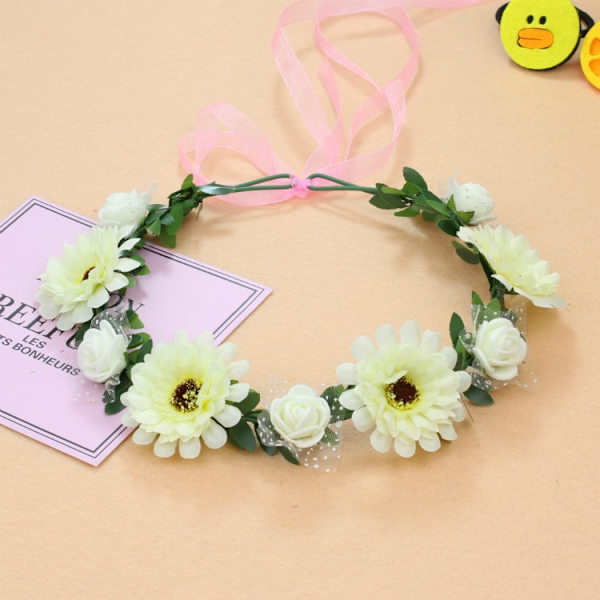 4 stk. Kunstige evige blomster koreansk stil brudekrans hoved