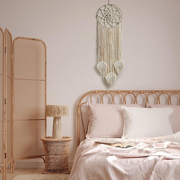Smuk drøm Dreamcatcher Giant Dreamcatcher Macrame med fjer