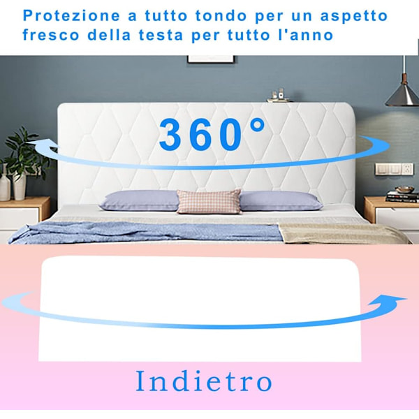Beige, 180 cm, skyddande stretch sänggavelskydd dammtätt sänghuvudskydd