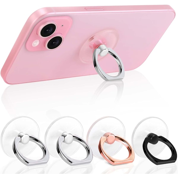 Mobiltelefon Ringholder, Transparent Ringholder 360° Rotation Finger Ring Stativ, Klar Mobiltelefon Kickstand Kompatibel med