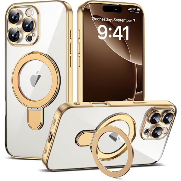 14.6×7.8×1cm Kompatibel med iPhone 16 Pro Max Skal med Osynlig Magnetisk Ringhållare [Kompatibel med MagSafe] [Full