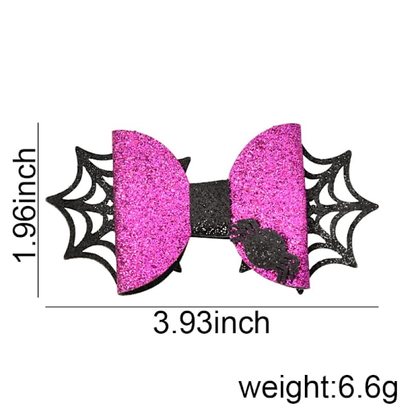 Halloween Kostume Hårklemmer til Kvinder Piger Glitter Halloween Spider Hårbånd Barrette Skinnende Lilla og Sort Spider W