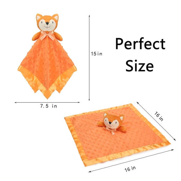 Baby Soft Säkerhetsfilt Baby Snuggle Toy Plyschdjurfilt Baby Tröstande Handduk Ätbar Fox