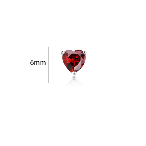 1 Hjerte Øredobber for Kvinner Jenter Stud Øredobber Tiny Cubic Zirconia Stud Øredobber Lilla Fødselsstein
