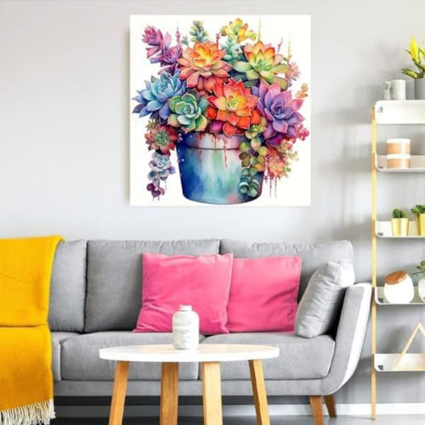 12x12 tum Diamantmålning Kit för Vuxna DIY 5D Diamantkonst Måla med Runda Diamant Full Borr Gem Succulents Art Pai