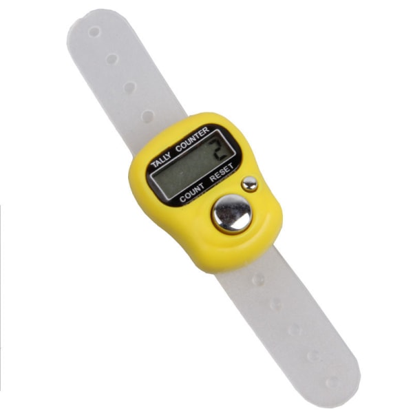 (13x5x1cm) (gul) 1st Mini LED Hushållsräknare, Ringräknare, Knappräknare
