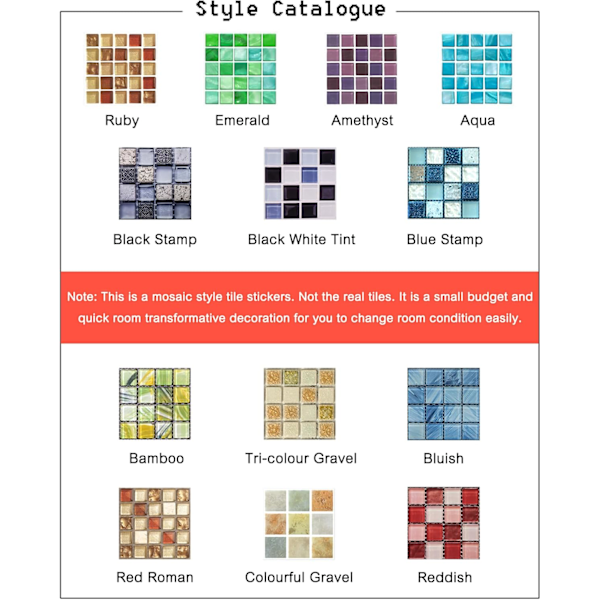 10 x 10 cm 20 st Självhäftande Kakeldekal Tapet Värmebeständig Vattentät Stänkskydd för Kök Badrum Stick Mosaic Blå