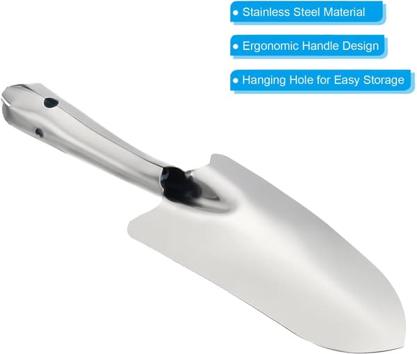 Hagetrowel, sett med 2 hagearbeid håndspade rustfritt stål spade hagespadeverktøy for omplanting graving