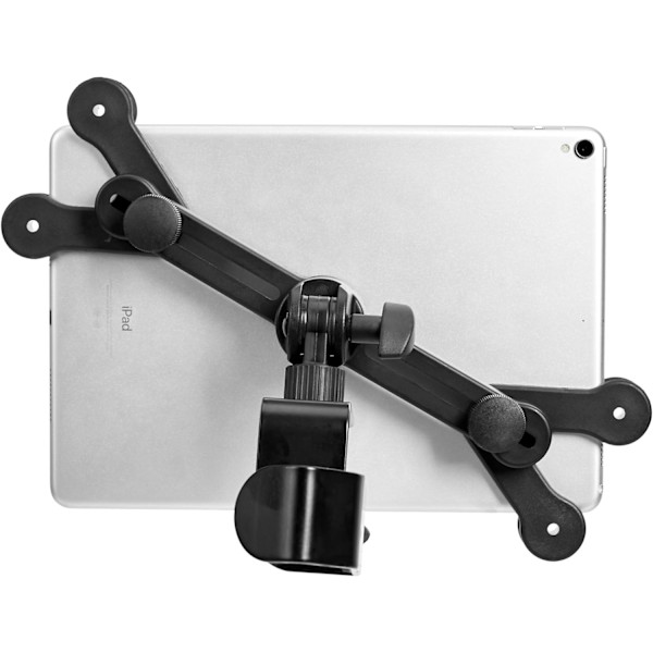 Justerbar Tablet/iPad-holder for mikrofon og noterstand, svart