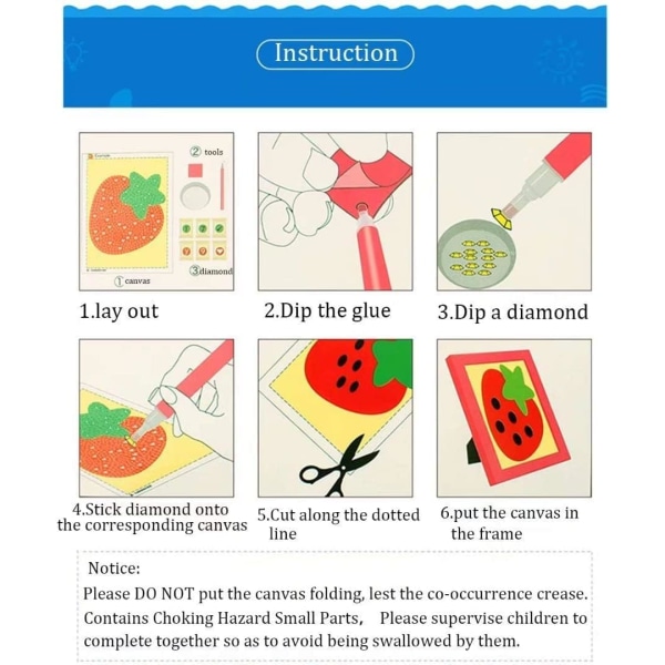 (30x40cm)5D Stitch Diamond Painting Sticker Kit för barn Ar