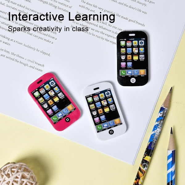 Telefonviskelæder til Børn i Bulk, Mini Cool Mobiltelefonviskelæder, Sjove Smartphoneviskelæder til Skoleklasseforsyninger, Fest