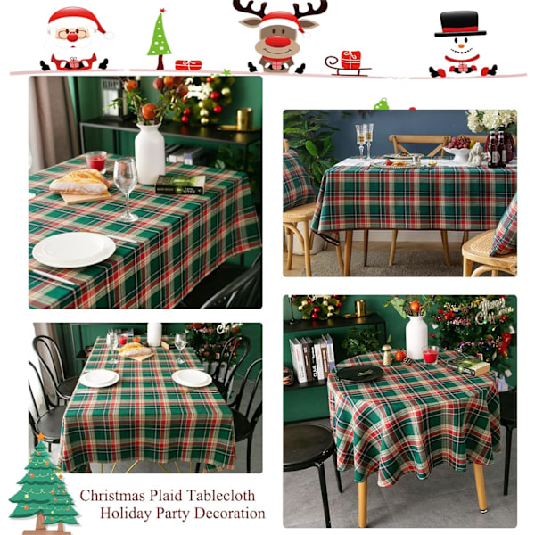 140×220×1cm Rutiga Duksduk Julrutor Rektangulär Bordsskydd för Lanthus Julfest Middag
