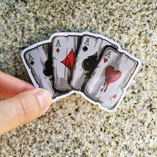 Universal bilklistermærke 15x10cm Sjov poker-mærkat karosserimærkat vind