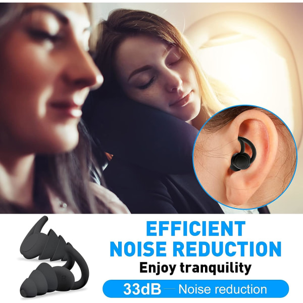 Öronproppar för sömn brusreducerande, tvättbara hörselskydd