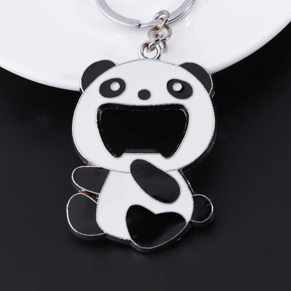Bærbar Panda-flaskeåpner nøkkelring, søt pandaform,