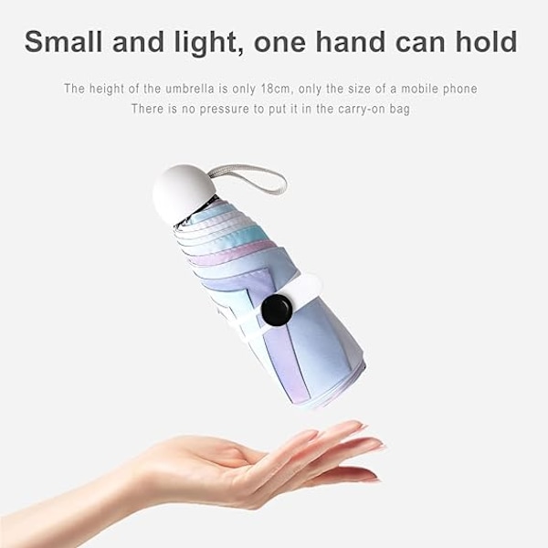 2  Folding Travel Umbrella,Mini Umbrella Small UV Umbrella with C