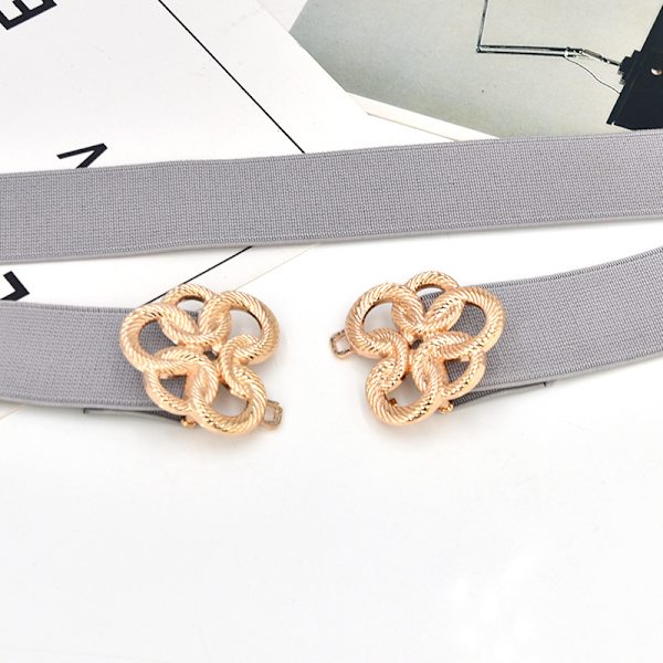 1 Metallspenne Elastisk Belte for Kvinner Dame (Marineblå)